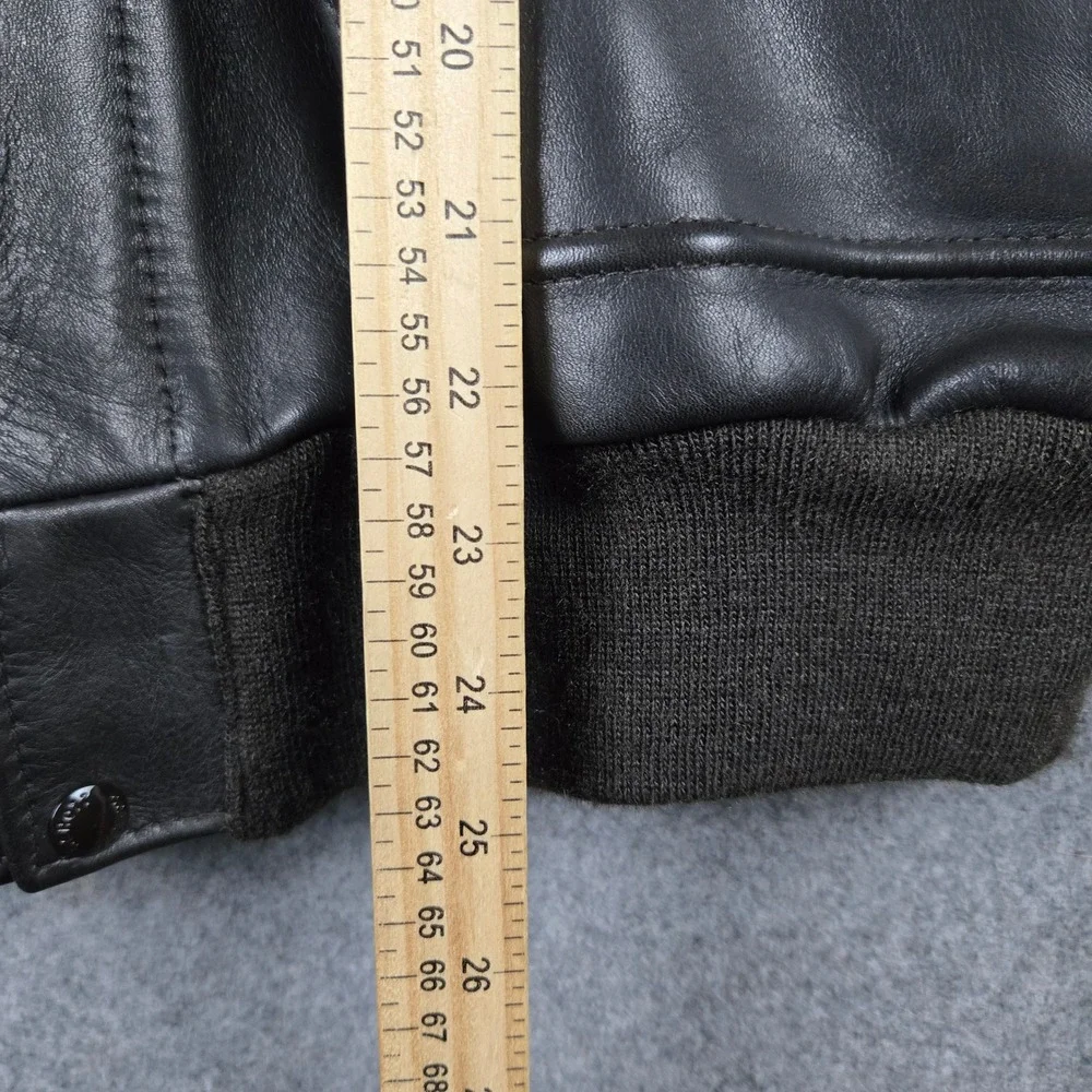 Schott G-2 Flight Jacket Mens 42 Black Leather Bomber Faux Fur Top Gun 2005